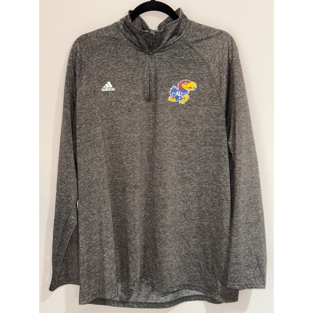 Adidas Climalite Ultimate Tee Kansas Jayhawks 1/4 Zip Pullover Size 2X Women's